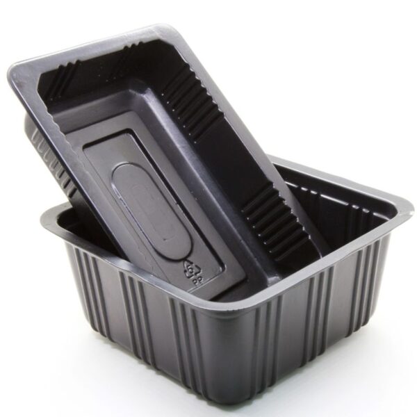 C-PET Rectangular Container Black (170 x 98 x 35 mm / 350 ml)